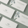 Elegant Iris Floral Business Card Template | Editable Canva Design