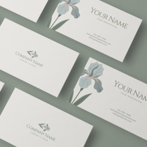 Elegant Iris Floral Business Card Template | Editable Canva Design