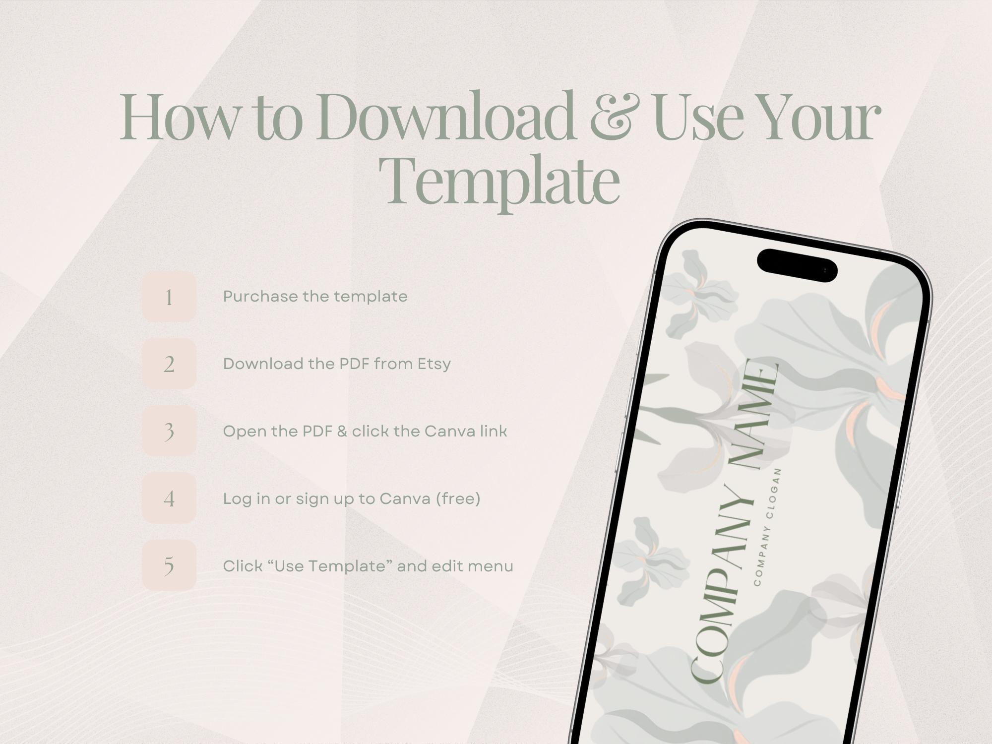 Minimalist Professional Business Card Canva Template | Instant Download