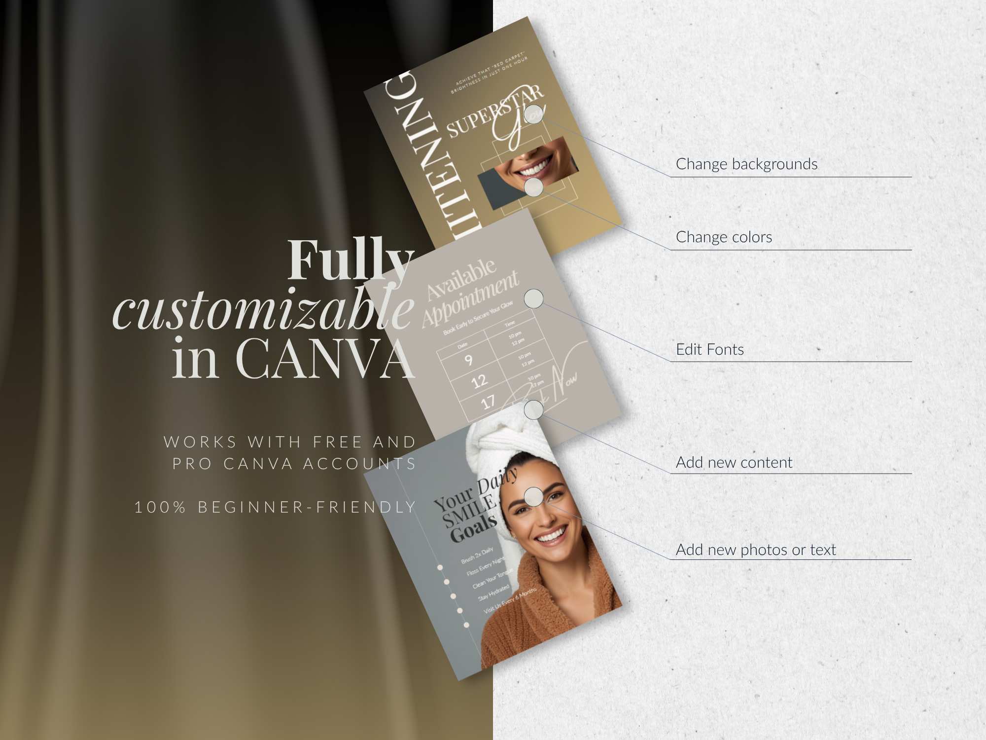 16 Beige & Gold Dental Instagram Kit