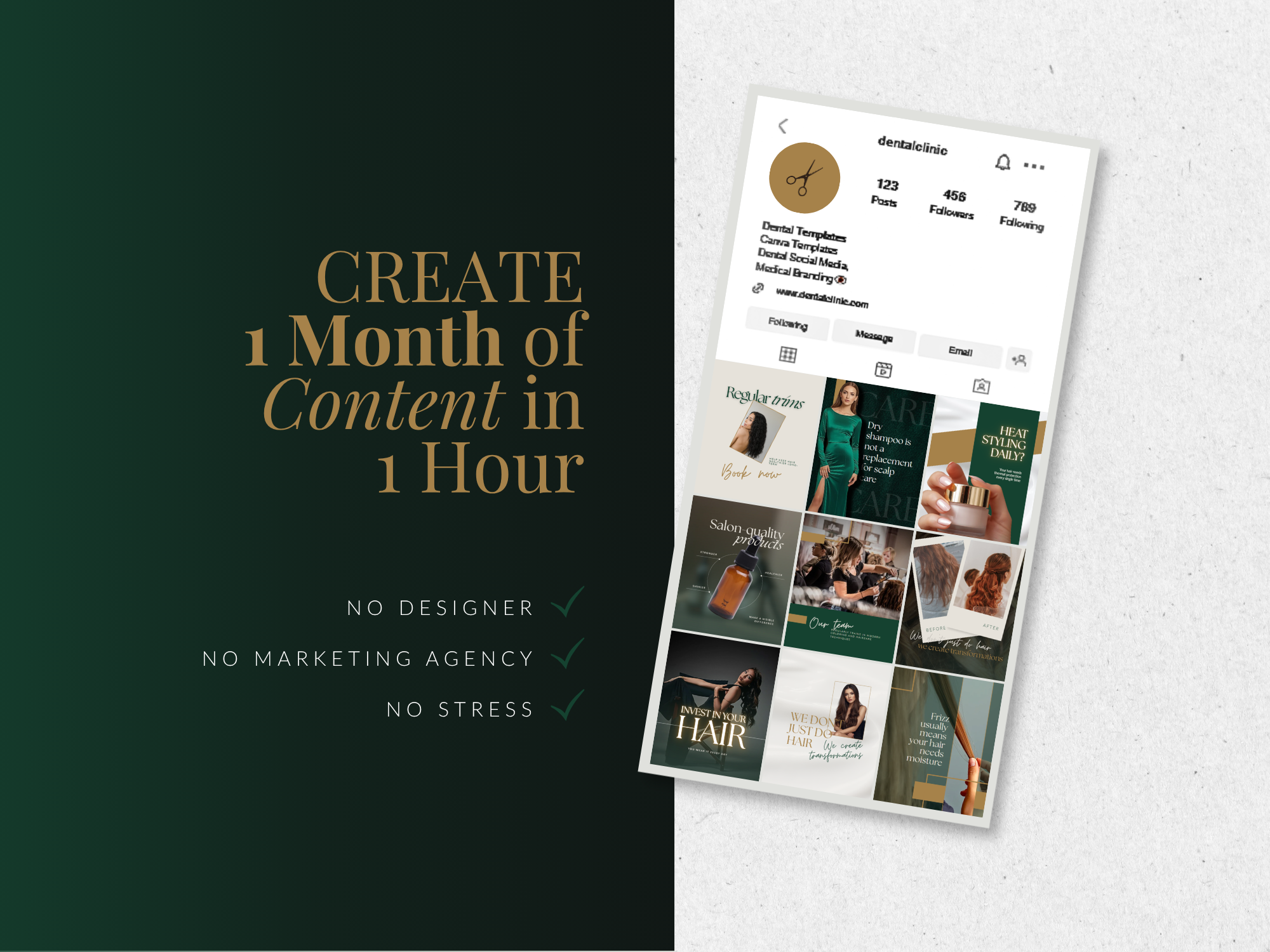 Luxury Hair Salon Canva Template Bundle | 30 Instagram Posts + 30 Stories + 12 Highlights + 2 Carousels | Beauty & Hair Stylist Social Media Kit Luxury Hair Salon Canva Template Bundle | 30 Instagram Posts + 30 Stories + 12 Highlights + 2 Carousels | Beauty & Hair Stylist Social Media Kit