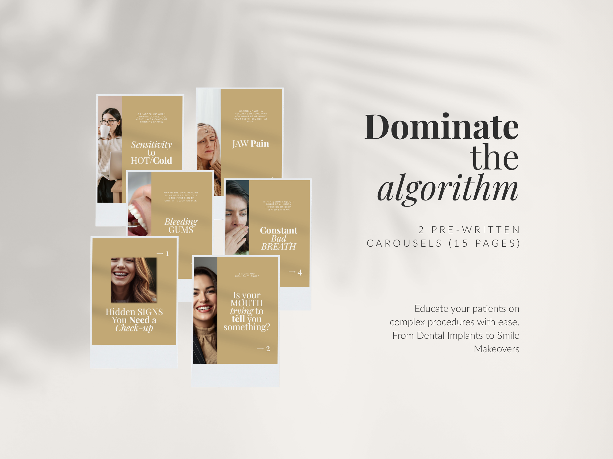 18 Beige & Gold Dental Instagram Kit