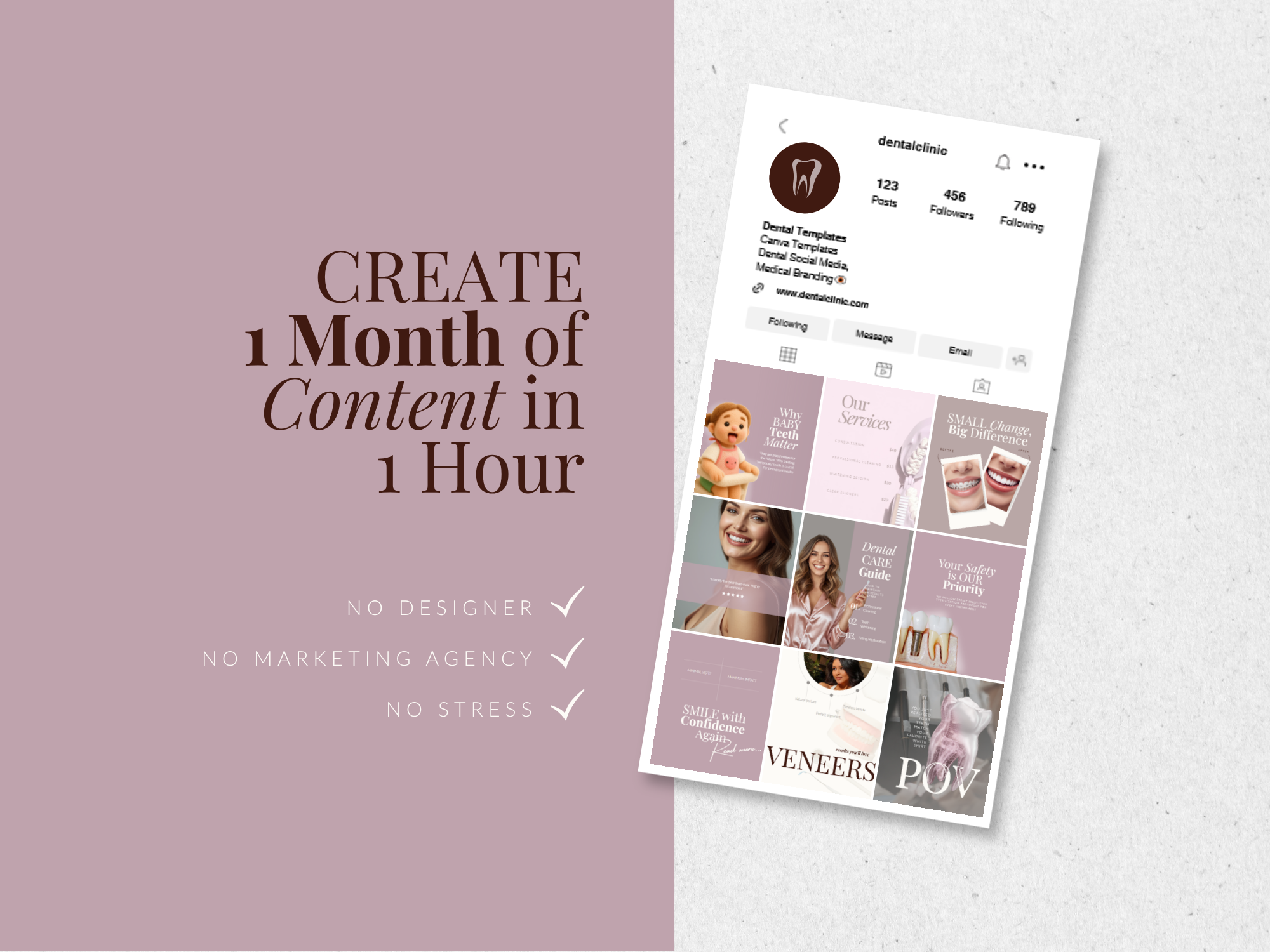 26 Dusty Rose Dental Instagram Kit