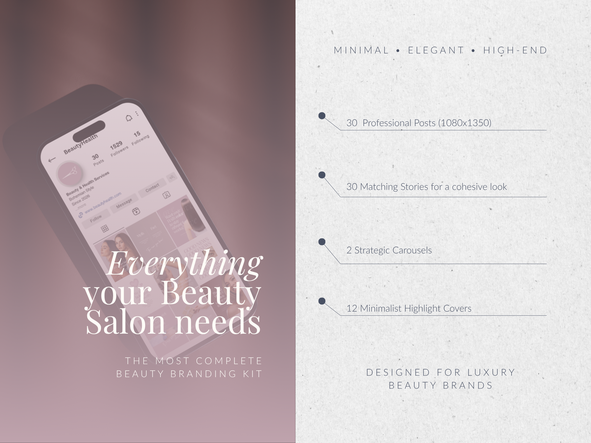 The Ultimate Beauty Salon Instagram Bundle – 74+ Blush Pink Canva Templates | 30 Posts, 30 Stories, 2 Carousels & 12 Highlights The Ultimate Beauty Salon Instagram Bundle – 74+ Blush Pink Canva Templates | 30 Posts, 30 Stories, 2 Carousels & 12 Highlights