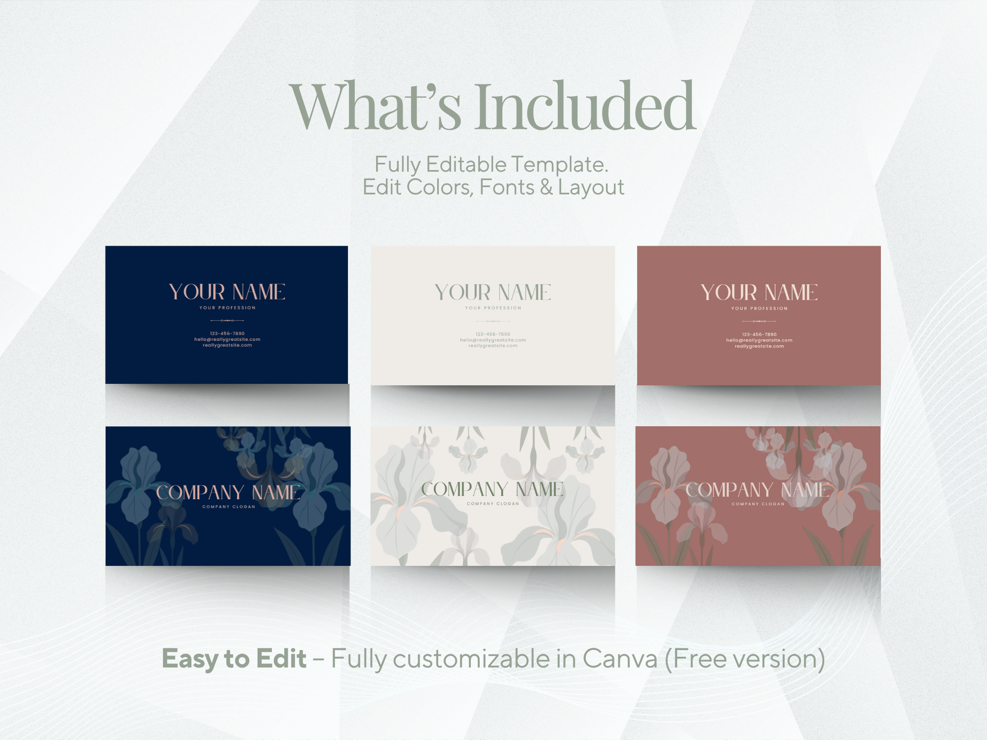 Minimalist Professional Business Card Canva Template | Instant Download