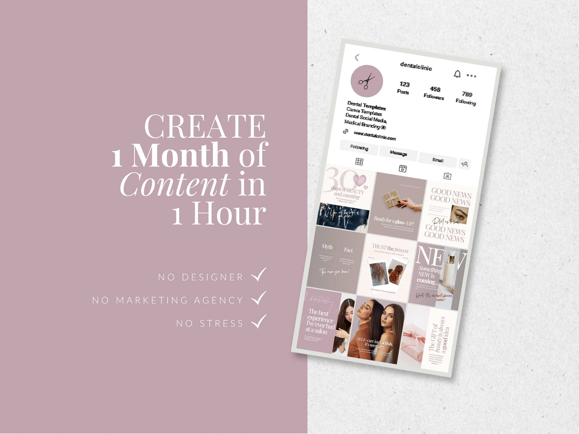 The Ultimate Beauty Salon Instagram Bundle – 74+ Blush Pink Canva Templates | 30 Posts, 30 Stories, 2 Carousels & 12 Highlights The Ultimate Beauty Salon Instagram Bundle – 74+ Blush Pink Canva Templates | 30 Posts, 30 Stories, 2 Carousels & 12 Highlights
