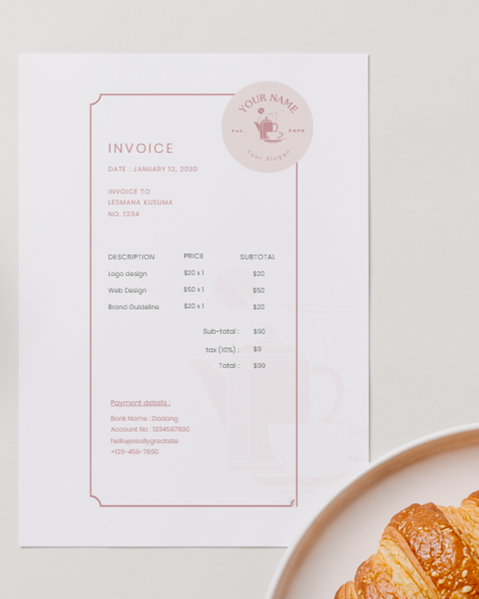 Pink Coffee Shop Branding Kit Pink Coffee Shop Branding Kit