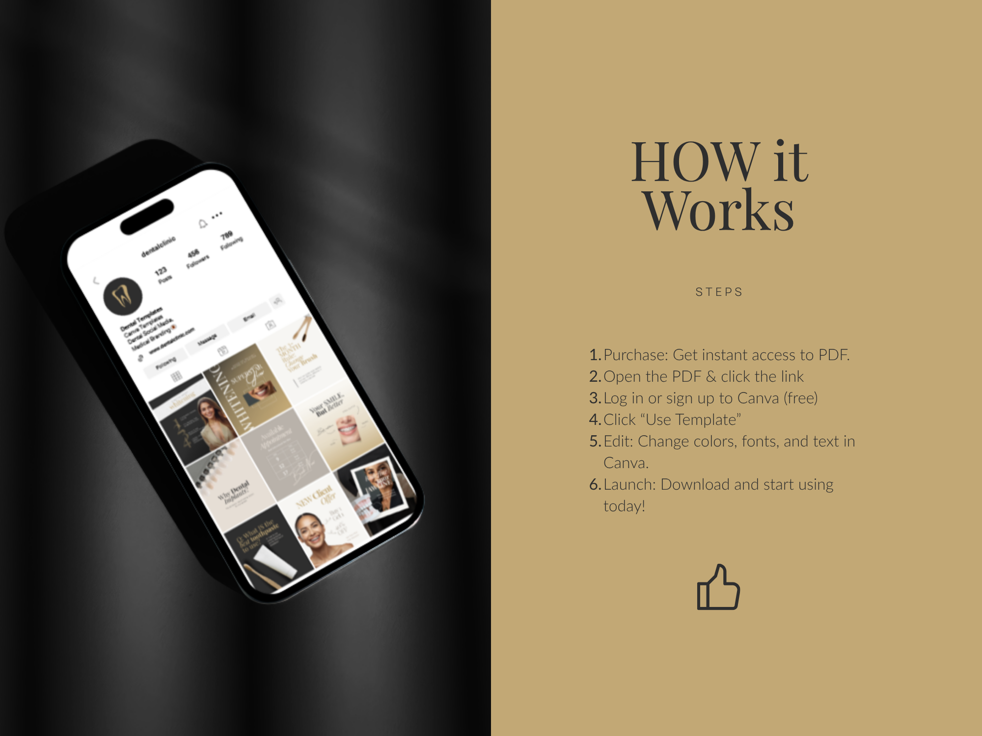 Dental Clinic-Blue-Presentation Beige & Gold Dental Instagram Kit