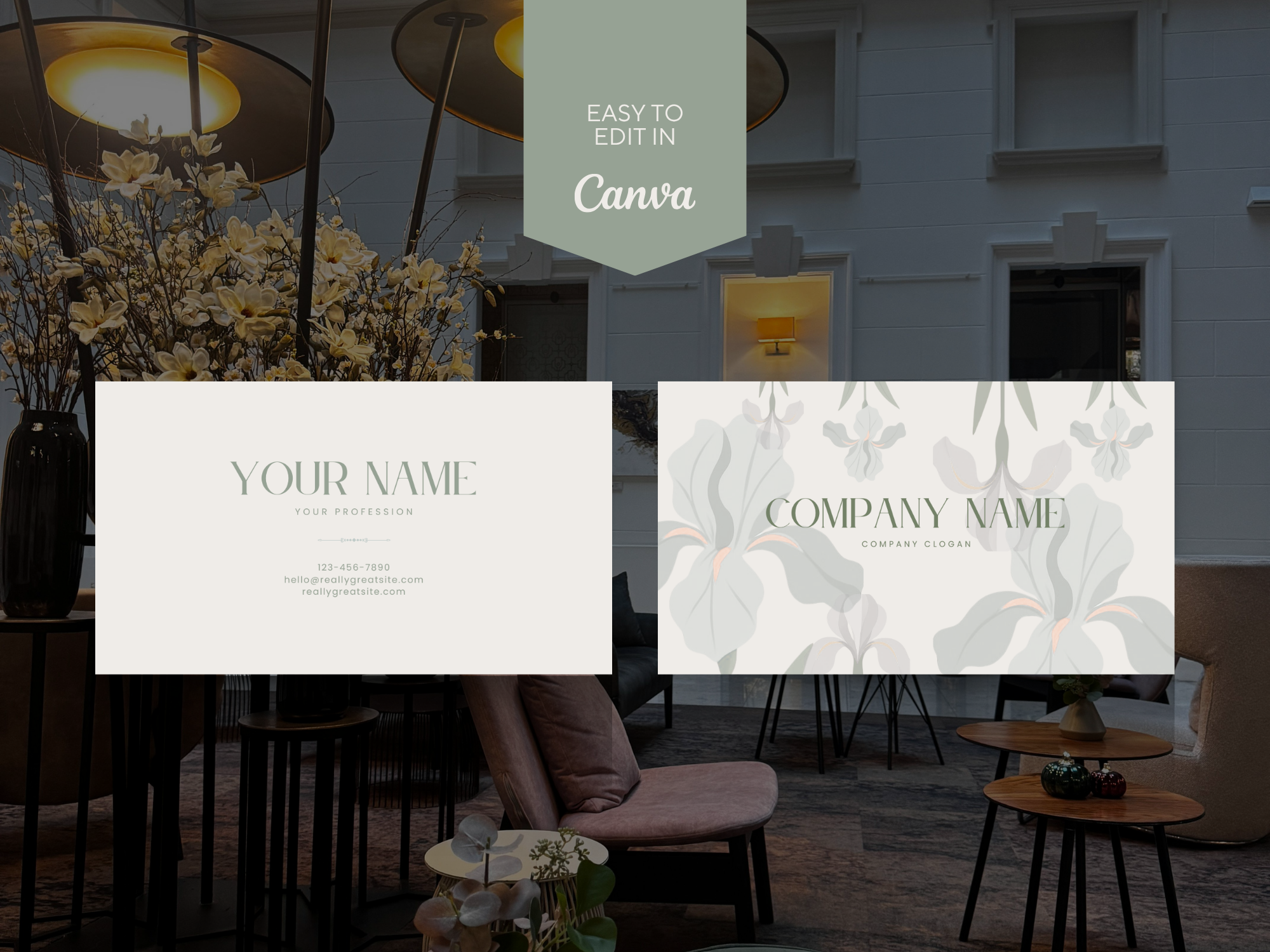 Minimalist Professional Business Card Canva Template | Instant Download