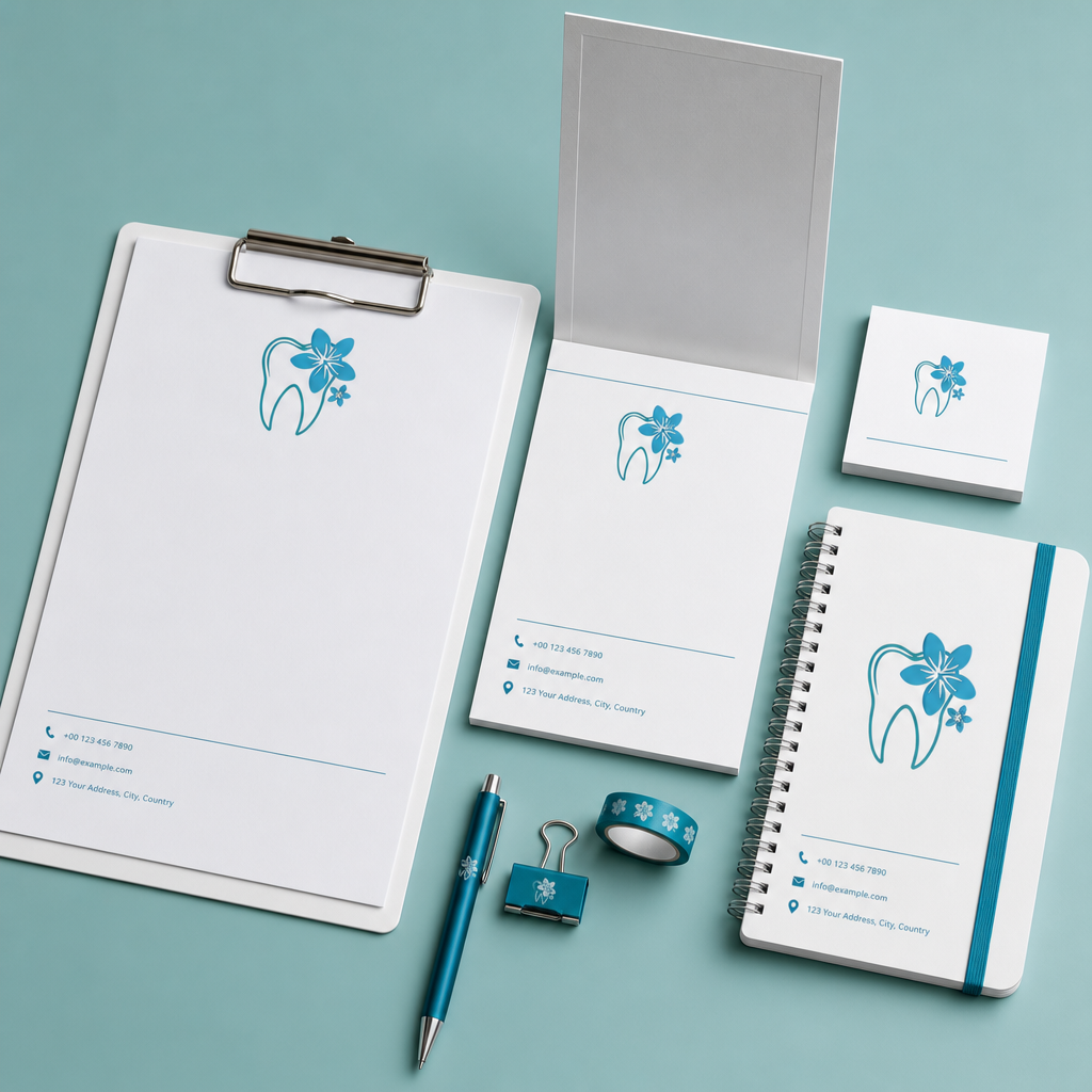 Floral Dental Logo Template for Canva Floral Dental Logo Template for Canva