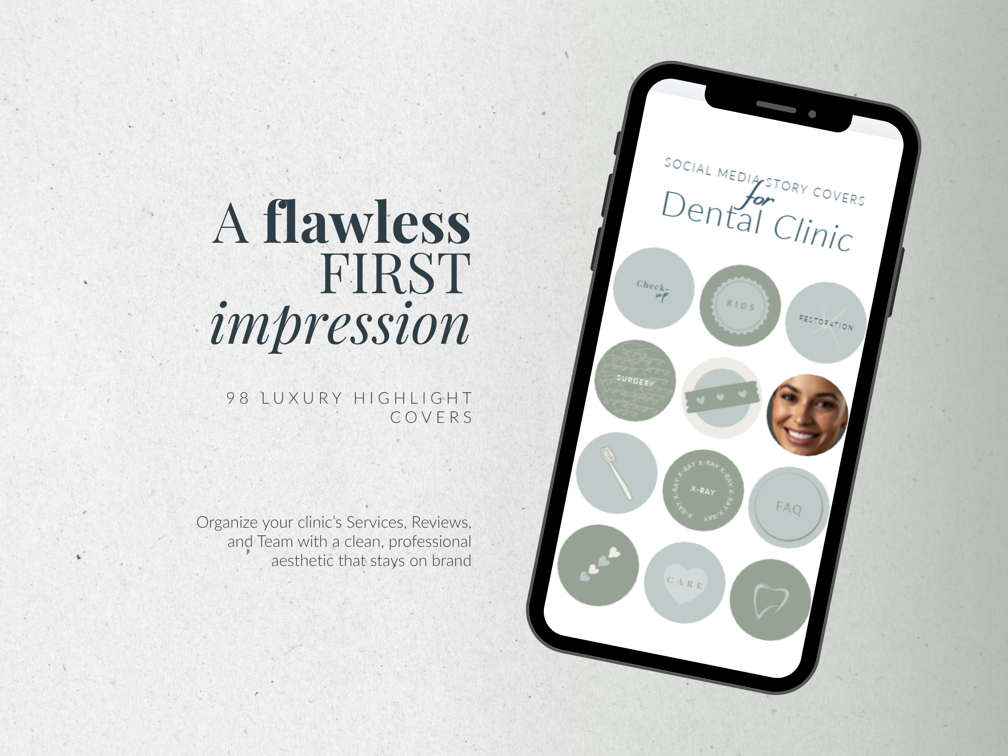 Premium dental office social media content strategy on mobile phone screen