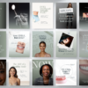 Luxury dental instagram templates canva bundle preview for dentist social media kit