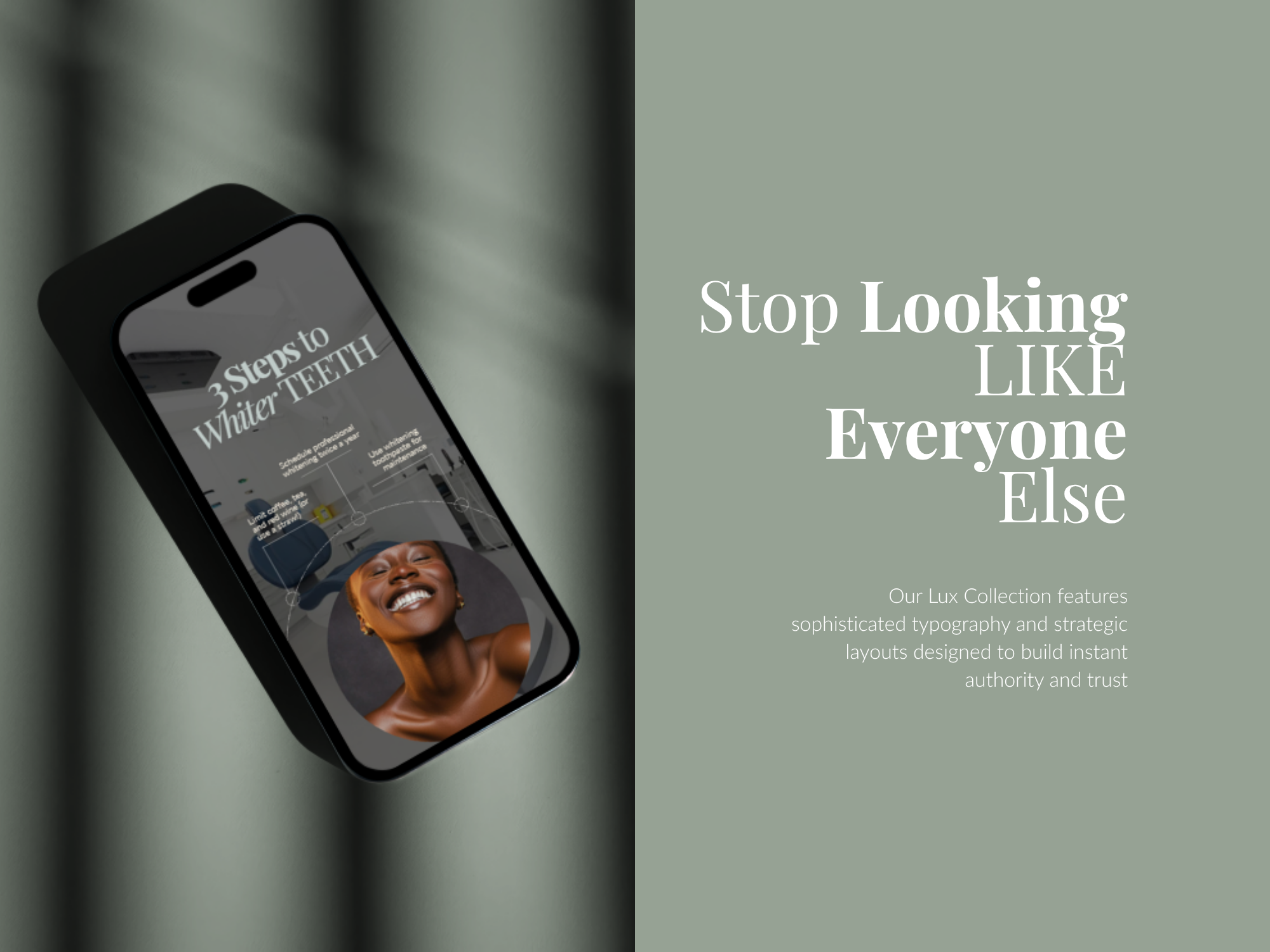 Canva dental clinic branding posts and stories templates layout preview