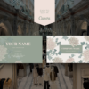 Sage Green Floral Business Card Canva Template — Elegant Peony Botanical Branding