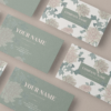 Sage Green Floral Business Card Canva Template — Elegant Peony Botanical Branding