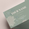 Sage Green Floral Business Card Canva Template — Elegant Peony Botanical Branding