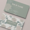 Sage Green Floral Business Card Canva Template — Elegant Peony Botanical Branding